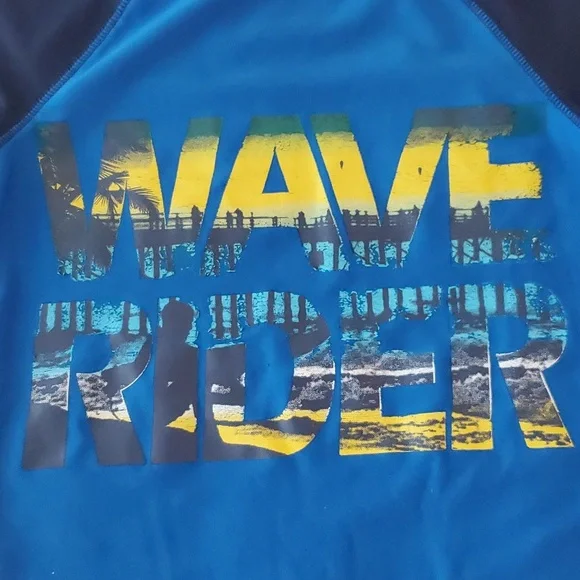 George Blue Kids Rash Guard - Picture 2 of 5
